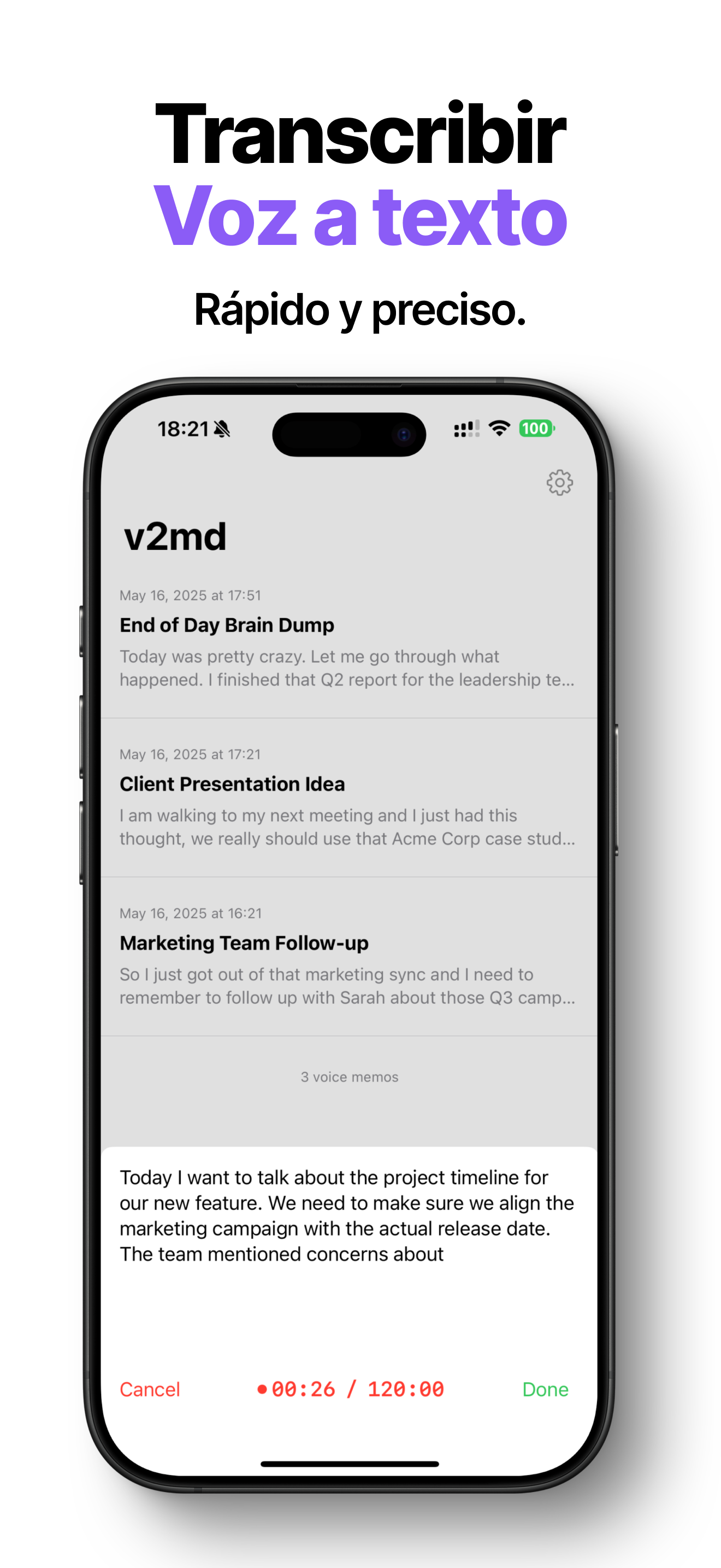 v2md iPhone screenshot 1