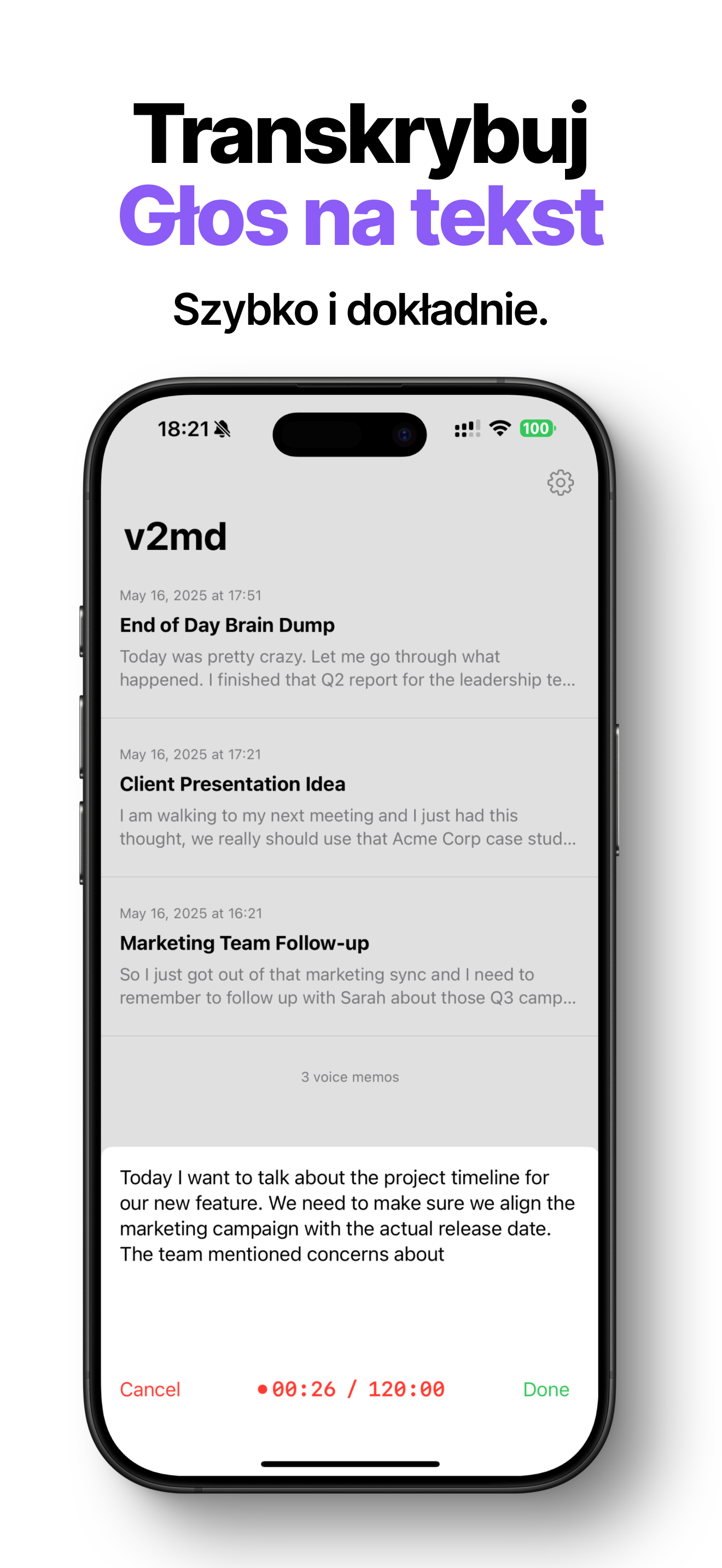 v2md iPhone screenshot 1