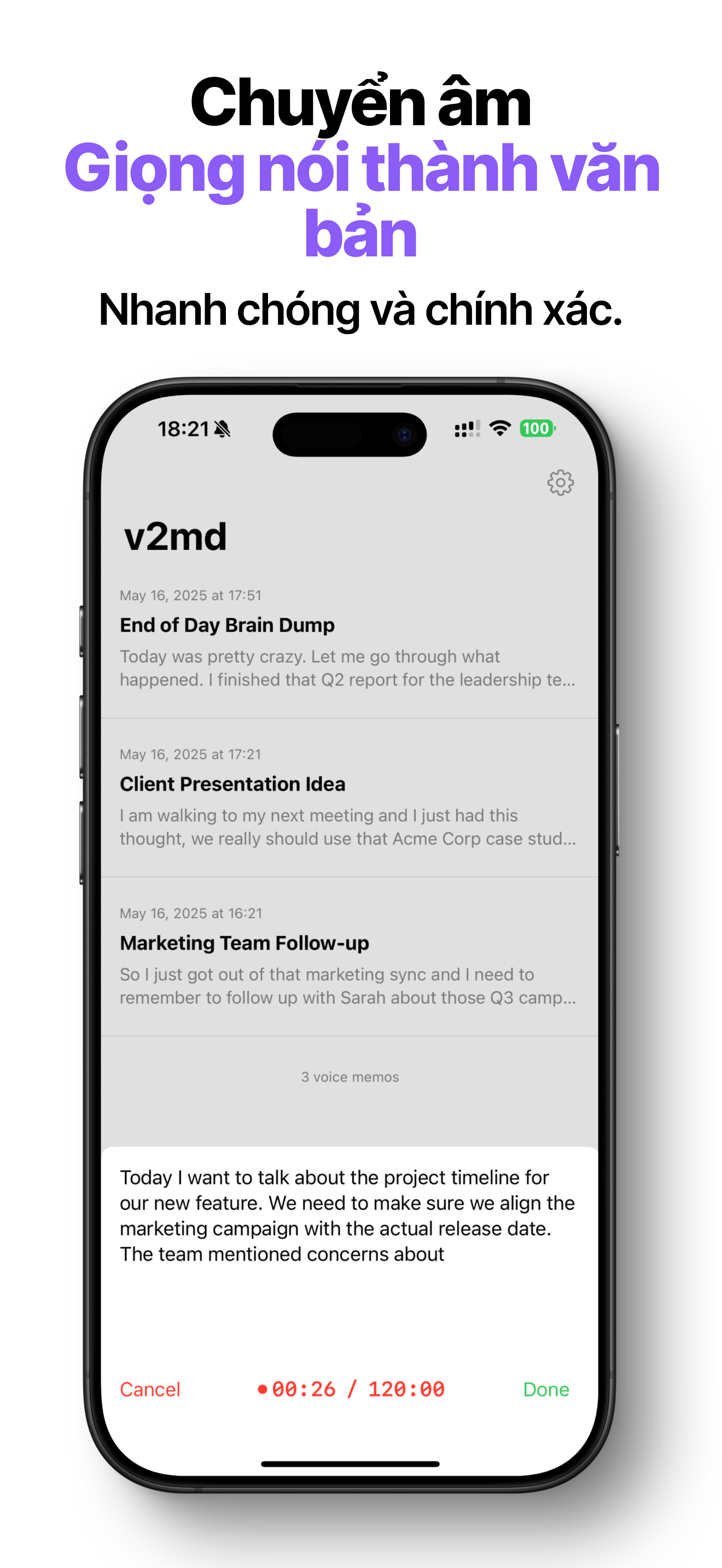 v2md iPhone screenshot 1